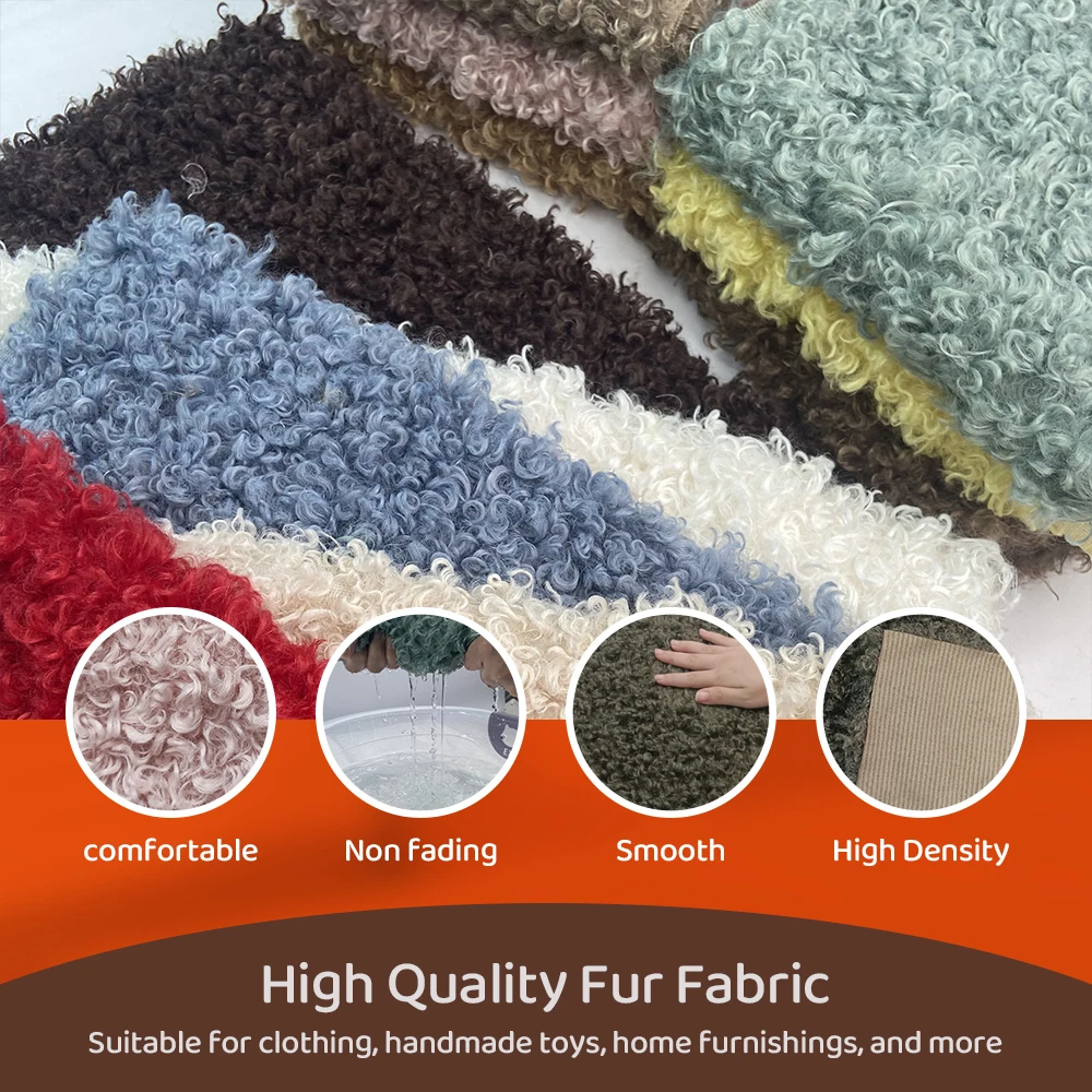 Factory Direct Wholesale 2cm Wool Roll Fabric 100% Polyester Soft Minky Faux Fur DIY Sewing Fabric for Handmade Plush Toys