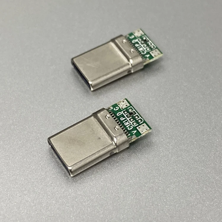 Factory manufacturer 4pin usb type c 2.0 male connector with pcb solder 56K for 2.0 A-C cable