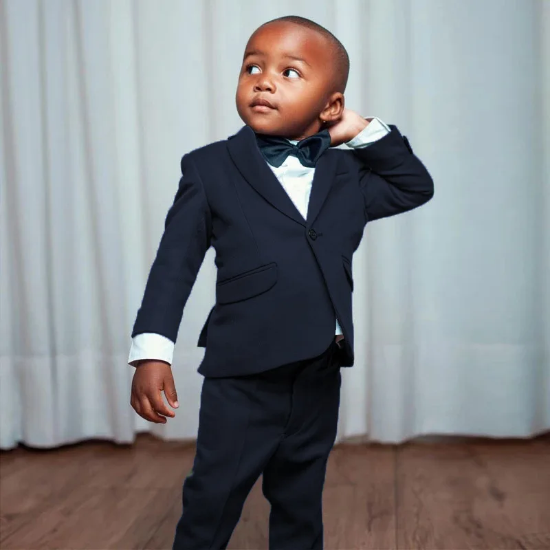 Wholesale Kids Suit Blazer Jacket + Pants Wedding Party Formal Boys 2 Piece Gold Suits