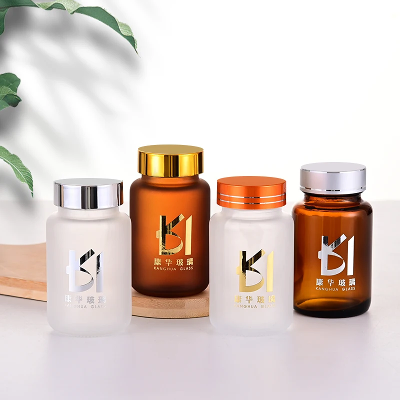 Wholesale Pill Bottles Glass 100ml Glass Bottle Supplement Bottle For 60 Capsules