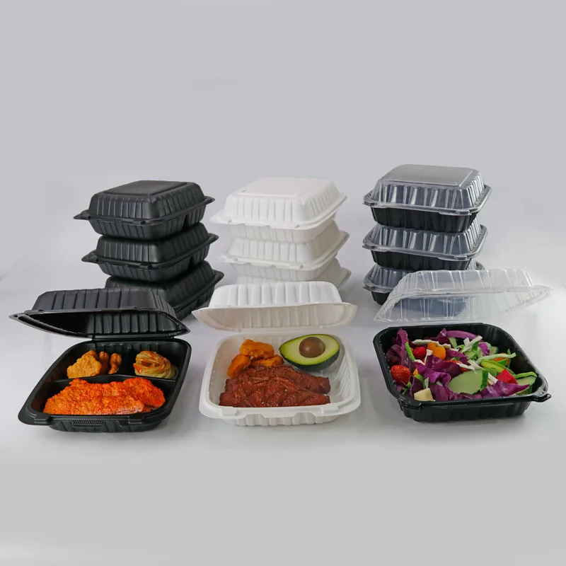To go plastic containers for restaurant packaging Biodegradable food box microwave meal  lunch box storage containerheavy duty