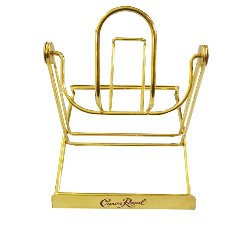 
custom made whiskey big bottle display JD swing pour cradle stand rack for vodka tequila wine beverage champagne rum liquor 