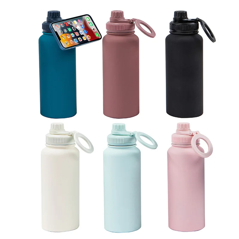 Insulated Water Bottle MagSafe Water Bottle With Phone Holder Stainless Steel Water Bottle With Magnetic Phone Tripod Mount
