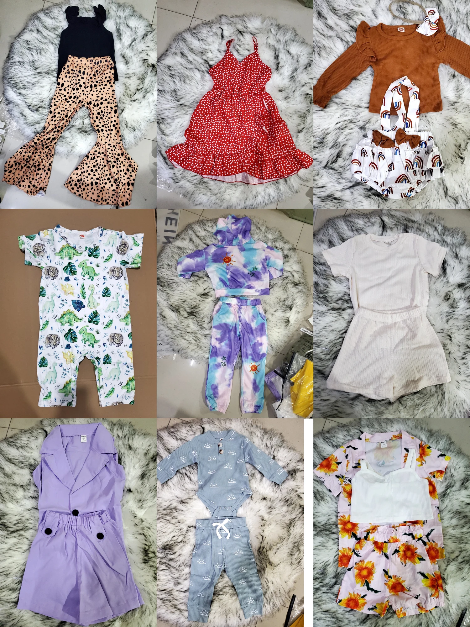 sheined kids Patpated whole sale kidswear premium  bale baby clothes supplier kids bale brand new  terno