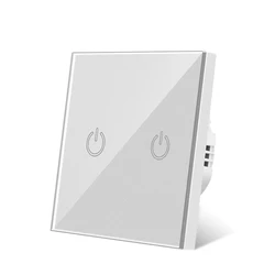 NOVSKI EU standard fully tempered glass 2 GANG touch switch