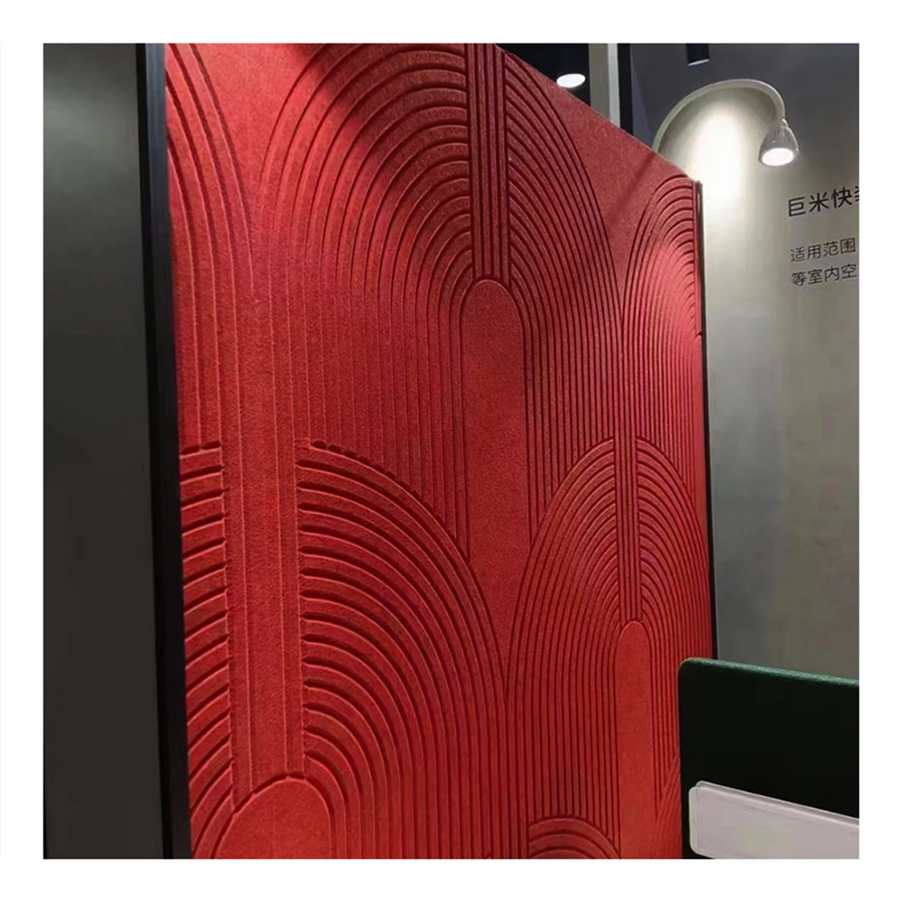 Custom Design Fireproof Baffle Ceiling Sound Proofing Felt Fabric Covered Polyester Acoustic Panels