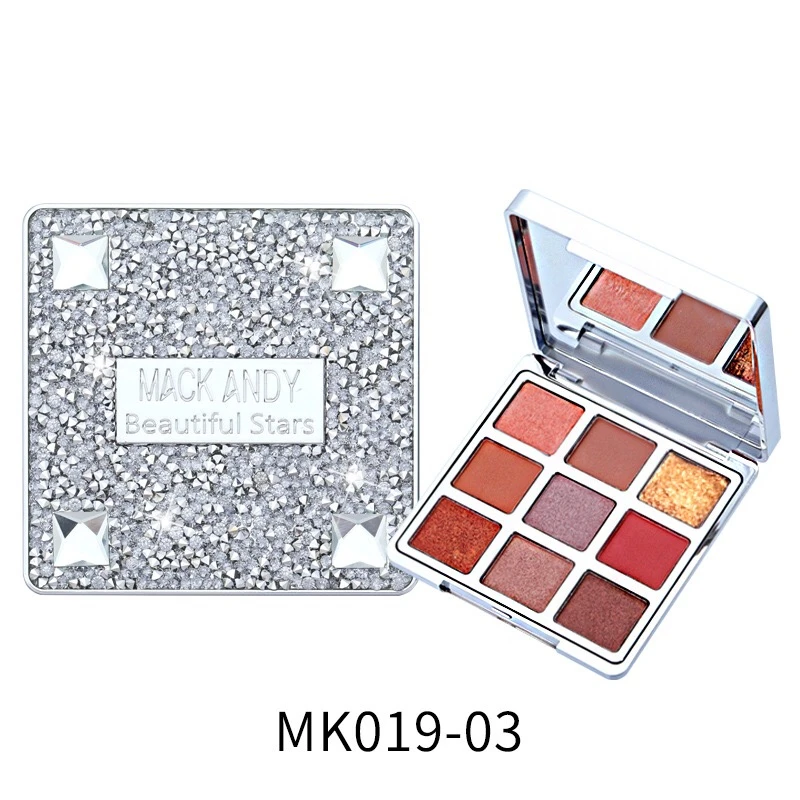 New 9Colors Eyeshadow Palette With Diamond Box Custom Glitter Eyeshadow Palette Private Label Maquillage Makeup Vegan Cosmetics