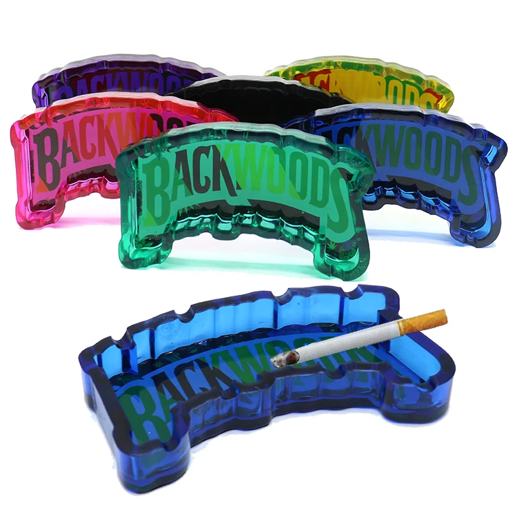 New Cheap Portable Acrylic Plastic Ashtray Wholesale Cigarette Smoking Ashtray Custom Logo Ash Tray