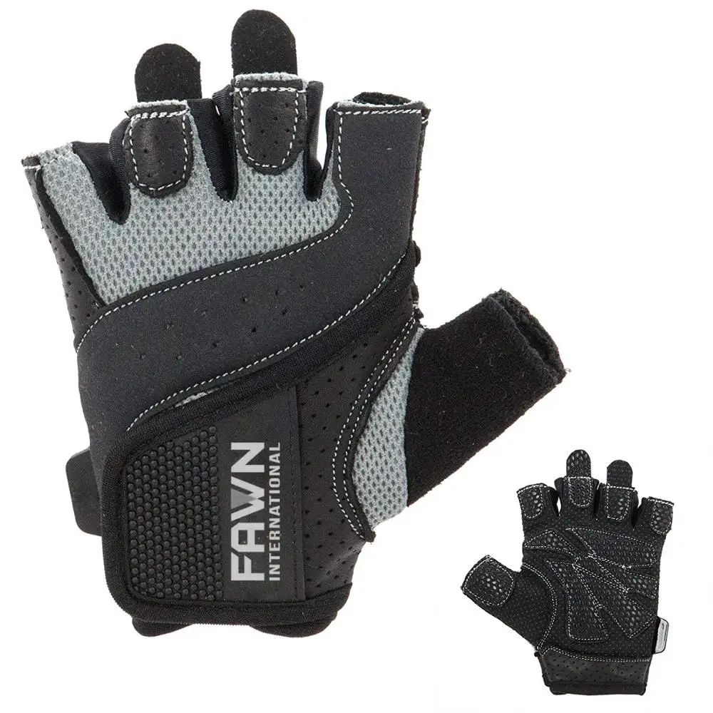 Leather Weight Lifting Grip Pads Training Fitness Gym Straps Hand Gloves