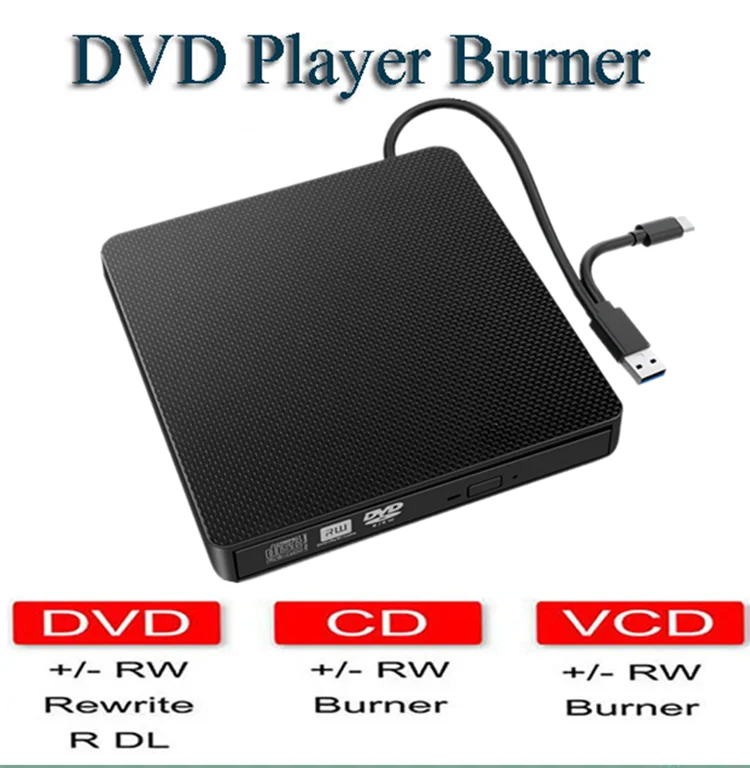 
External DVD-Rw DVD / CD Rewritable DriveUSB 3.0 Portable External Slot DVD-RW CD-RW Burner Writer External DVD Driver 