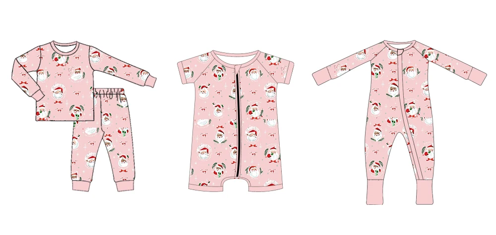 Custom Solid Bamboo Two Way Zipper Baby long sleeve Romper Footie Pajamas Baby clothes new born baby Pajamas