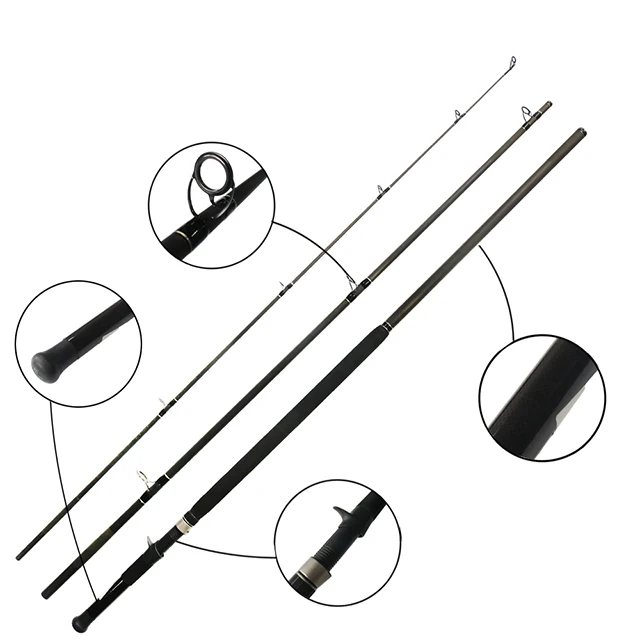 Wondersee OEM/ODM Factory High Carbon 3 Section Solid Glass Fiber Casting Reel Blank 4.2M Fishing Surf Rod