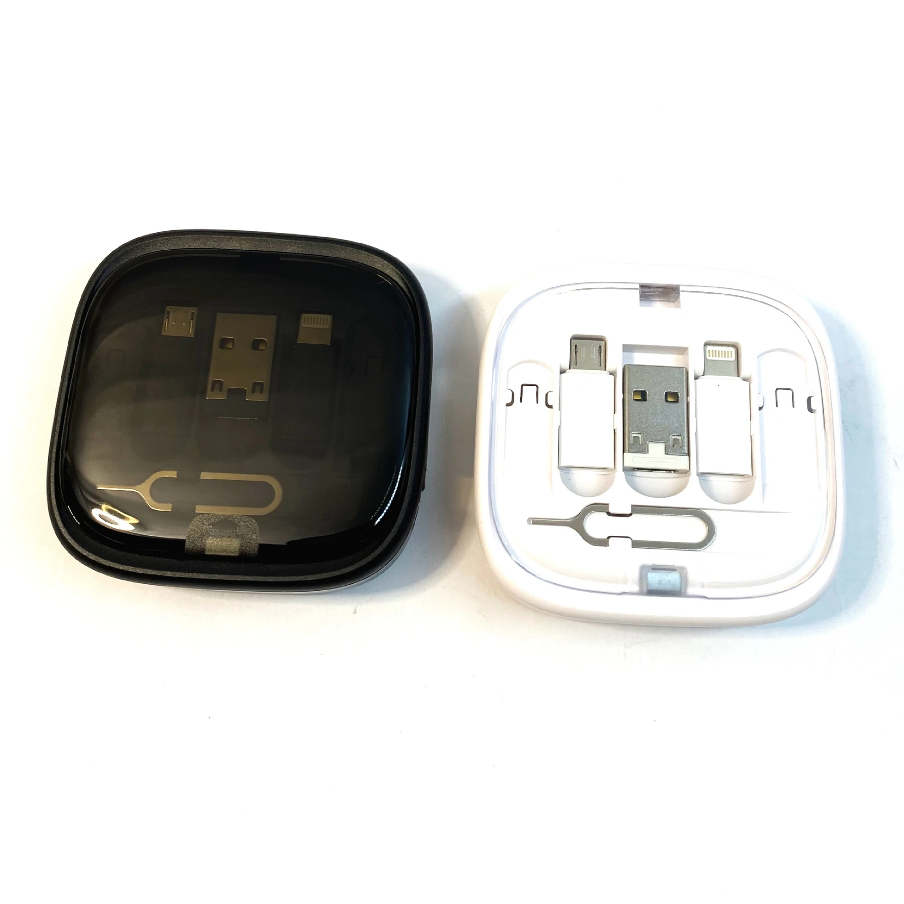 8 in1 60W Fast Charger Cable Adapter Kit,USB-C to Micro/USB A/Lighting Adapter Set, Converter Storage Box with Retractable Cable