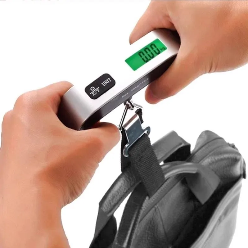 Travel Weigh Portable Digital Pocket Scale, Hanging With Temperature/time LCD Display Luggage Scale