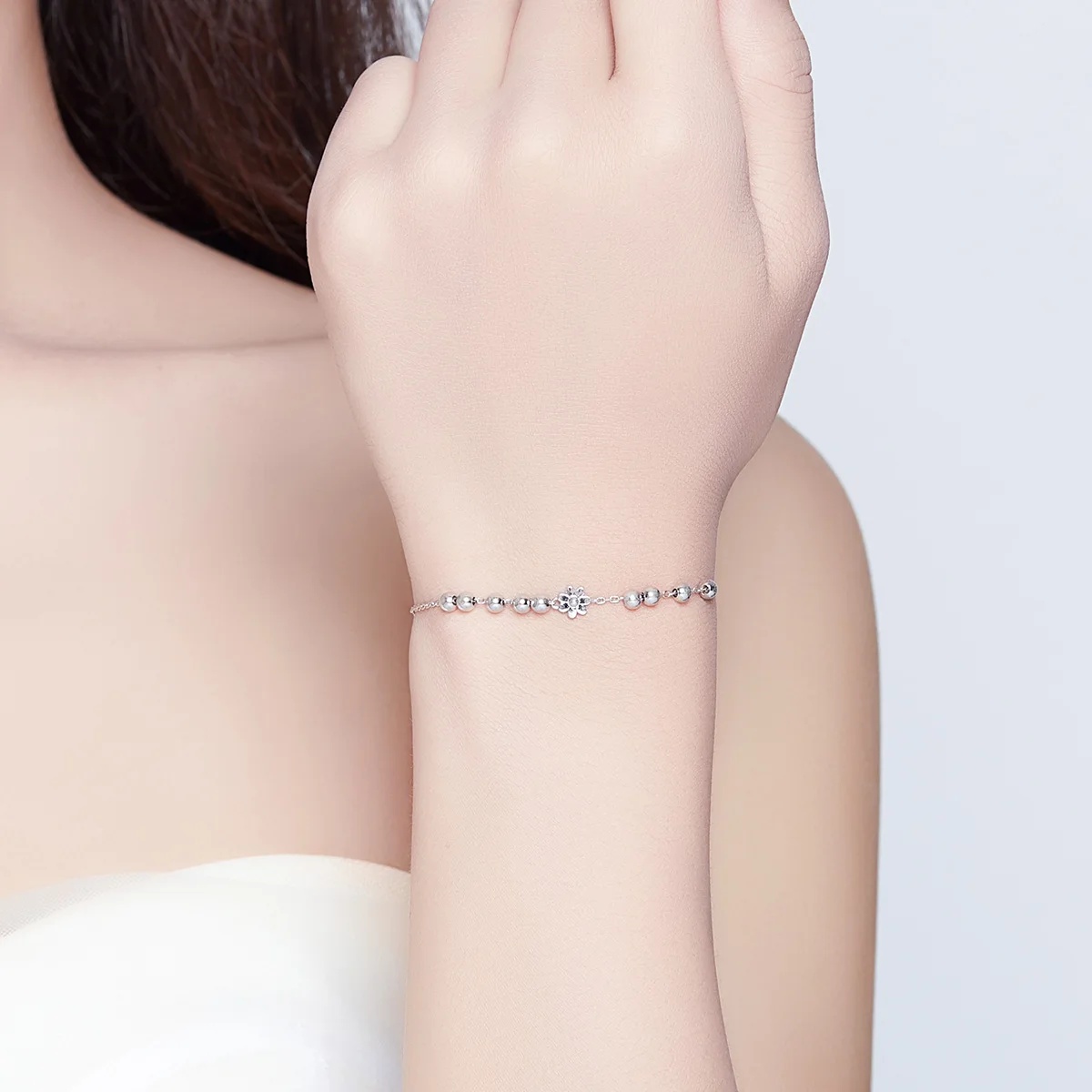 Fashion jewelry women pure silver S925 Daisy bracelet plant simple bracelet