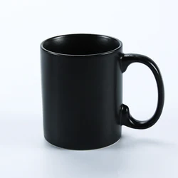 Custom 11oz sublimation printing straight porcelain black matt coffee mugs cups