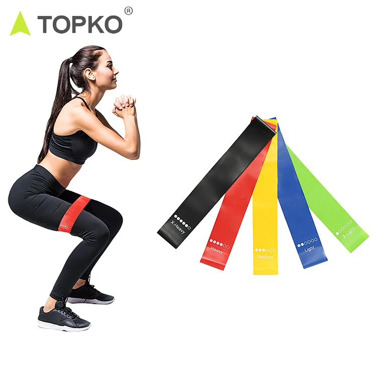 TOPKO латексный или TPE эластивный браслет для упражнений с индивидуальным логотипом 5 уровней