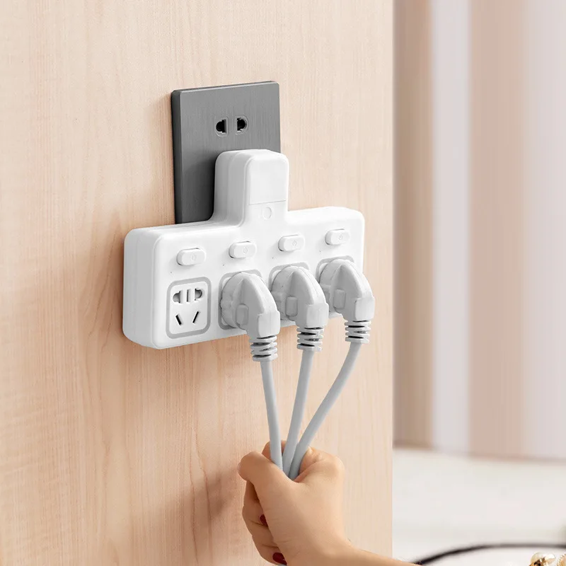 Converter socket USB Smart conversion Security door plug insert row one turn two three four wireless expansion with night light