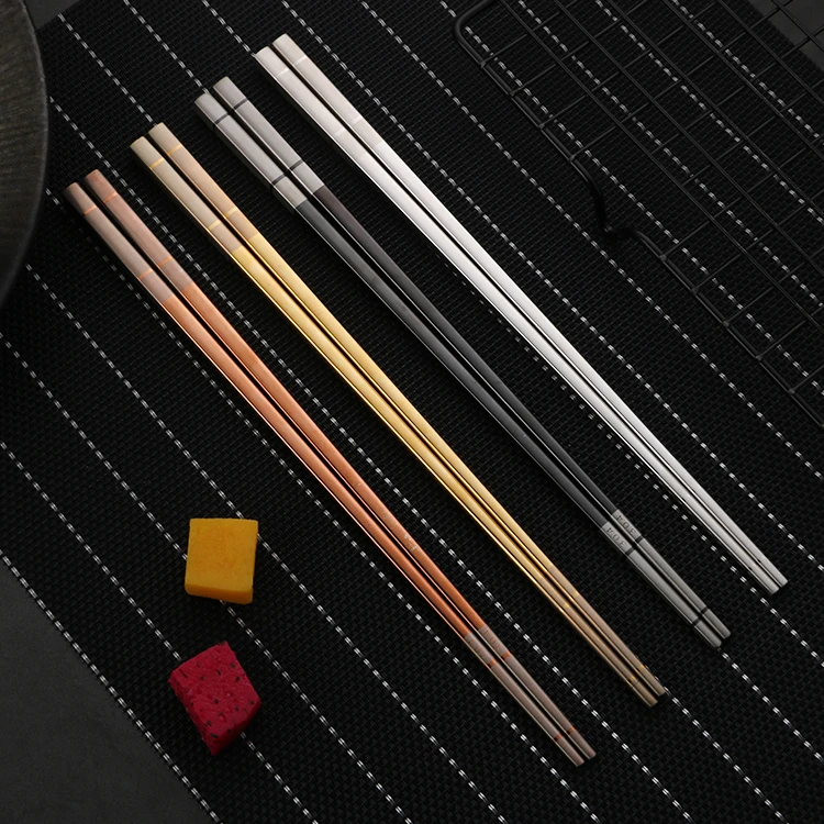 Custom Metal Titanium Chopsticks Stainless Steel Chopstick For Wedding Gift Souvenirs