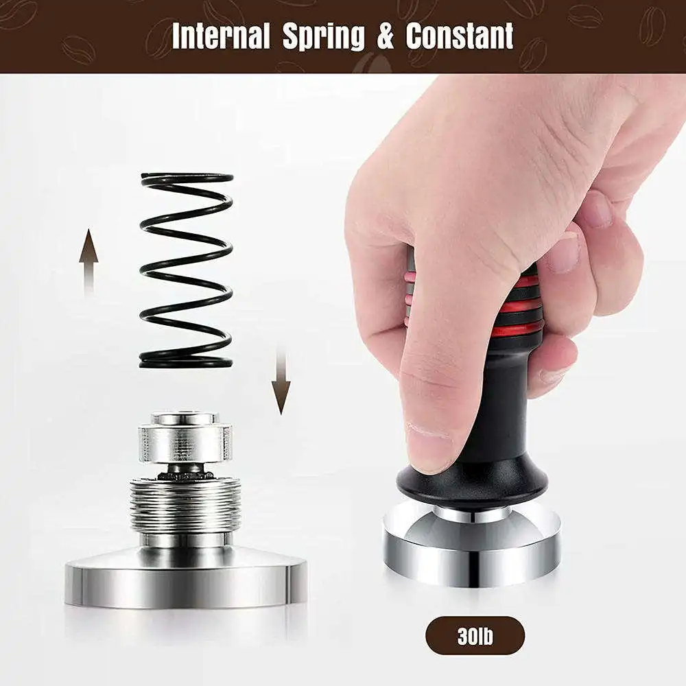 Custom Logo 51 53 58mm Espresso Tamper with Mat Calibrated Espresso Tamper Professional Espresso Hand Tamper