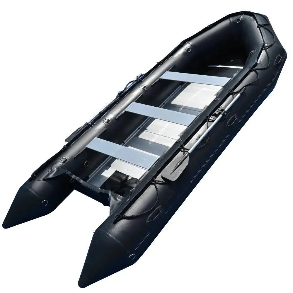 B07 pool inflatable 4.3 meter/8-seater rubber sail boat matched with a two-stroke 30 horsepower outboard engine