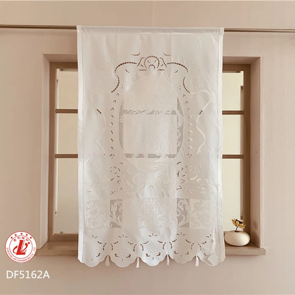 Белая винтажная хлопковая занавеска ручной работы с вышивкой крючком eurc