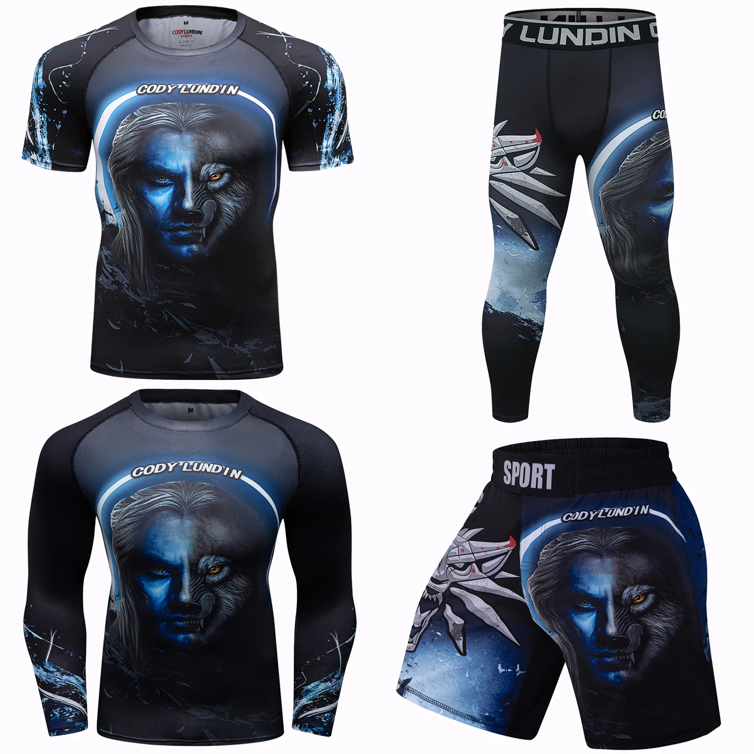 Customized Logo Your Own Design MMA BJJ Compression Long Sleeve Rash Guards and Leggings Suits Martial Arts Jiu Jitsu Wear