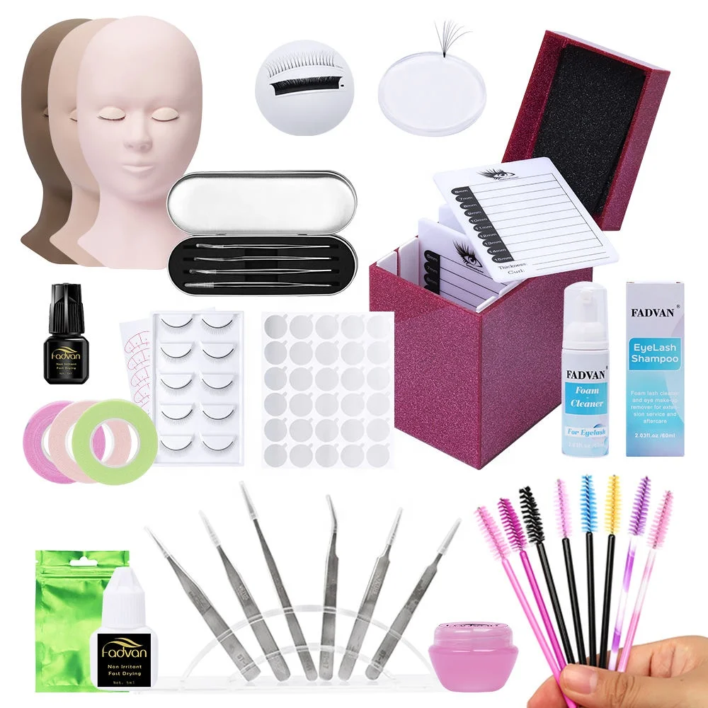 Eyelash Grafting Set Eyelash Extension Makeup Supplies Dummy Head Model Basic Exercise Tools Complete Professional Makeup Kit