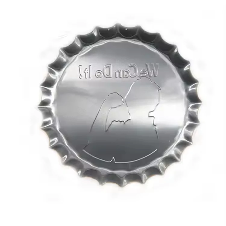 Outdoor Colorful Decor Embossed Metal Design Beer Cap Sign Wholesale Beer Brand Tin Sign Bottle Cap