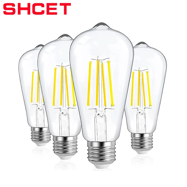 retro vintage model  LED filament bulb  ST64 4w 6w 8w E27 base clear Edison style decorative with clear glass cover