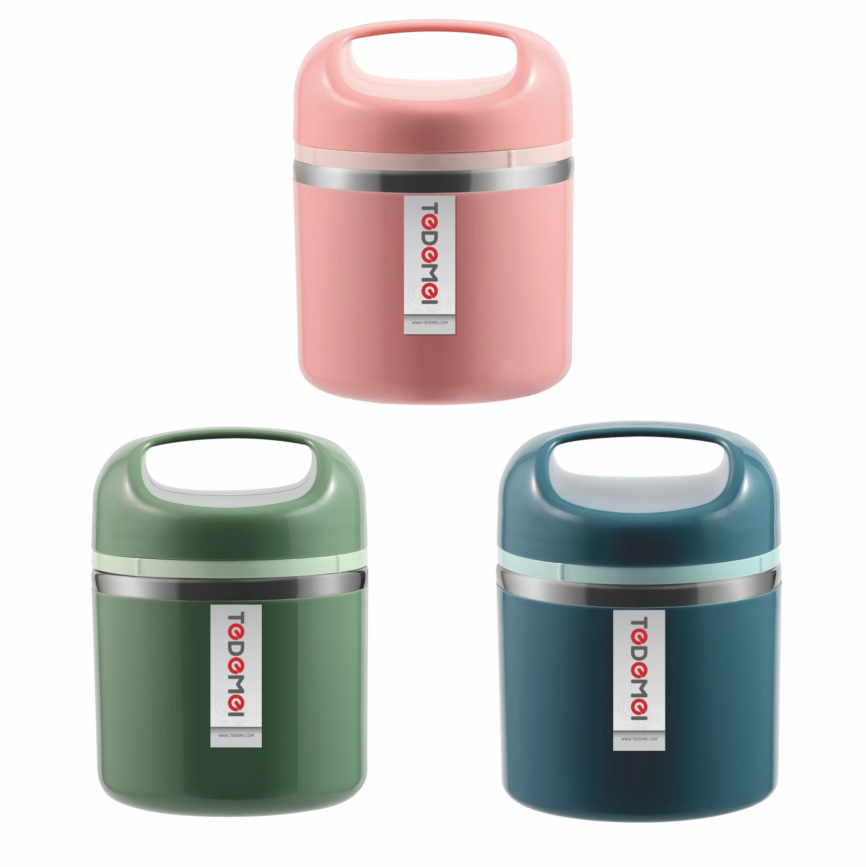 Homio Tedemei 830ml single layer portable leakproof round inner stainless steel student bento lunch box Carry-on food container
