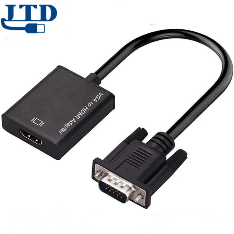 VGA to HDMI Adapter for Monitor TV Active 1080P Video Output with Audio, VGA to HDMI Converter  Compatible with PC Computer