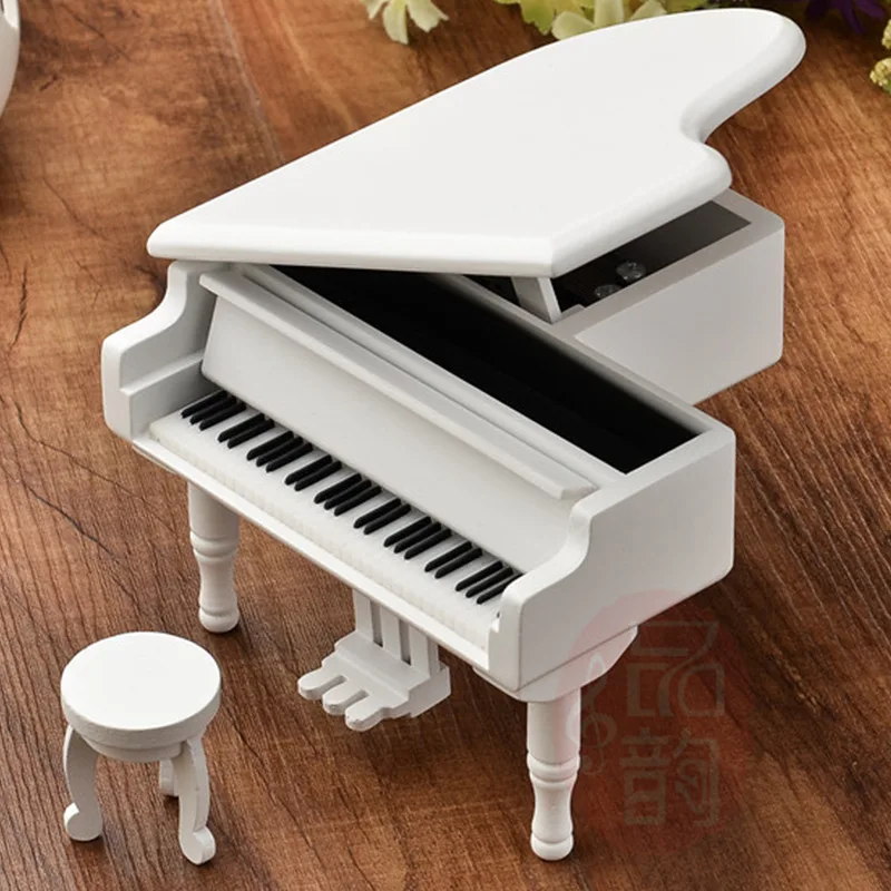 Wooden simulation music box creative black grand piano decoration gift