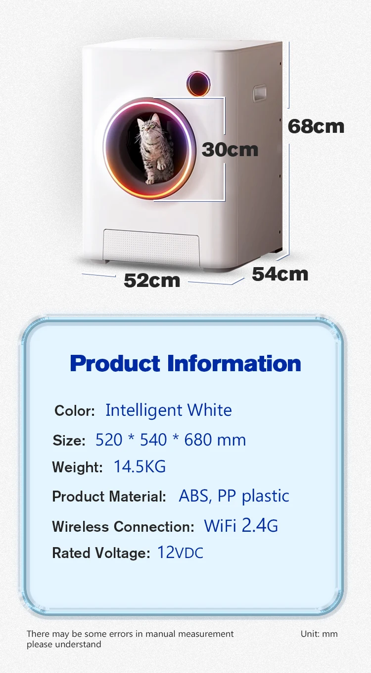 Customize New Style best selling pretty intelligent Smart self cleaning automatic cat litter box