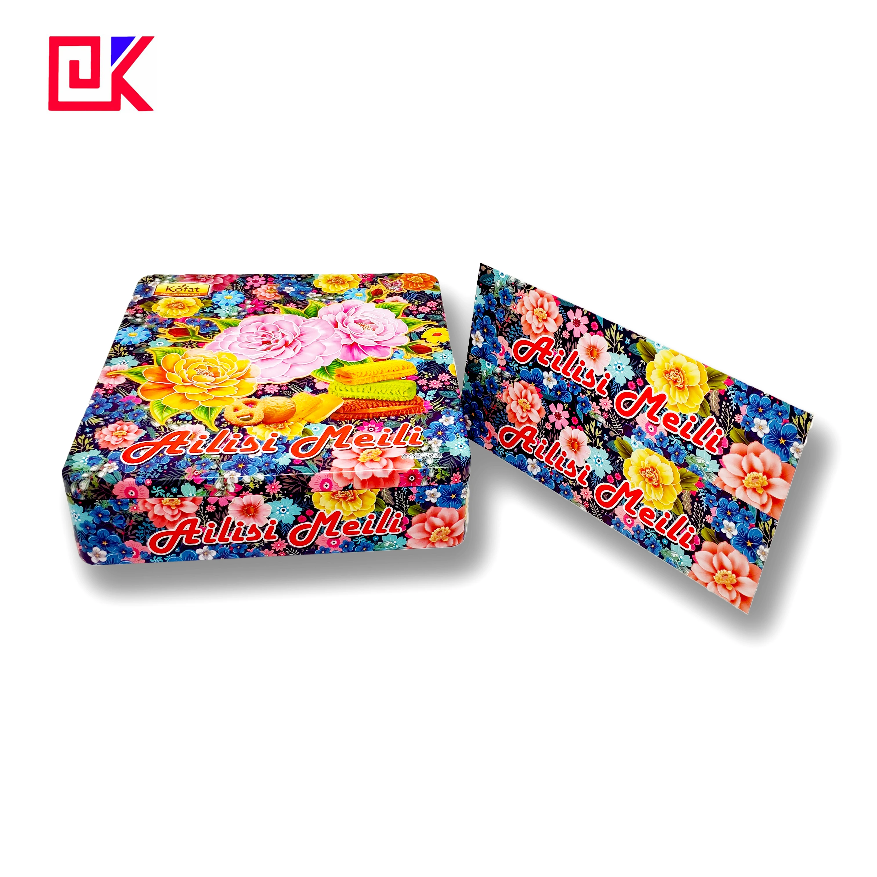 Листовая жесть с покрытием и цветочным принтом для изготовления жестяных банок для печенья