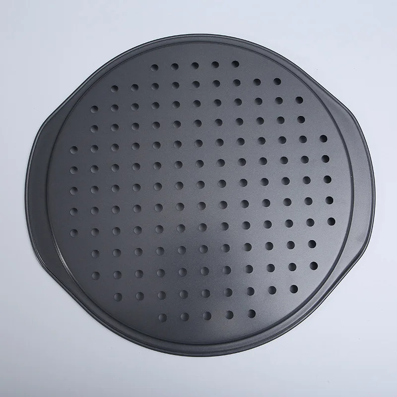 Pizza Pans Carbon Steel Perforated Baking Pan With Nonstick Coating Round Pizza Crisper Tray Tools Bakeware Set Kitchen Tools