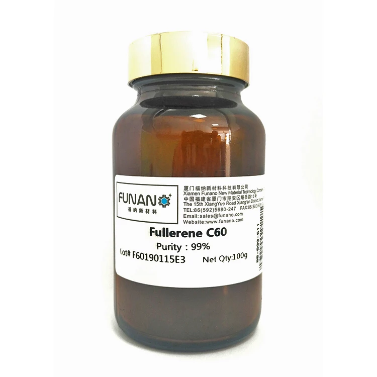 Manufacturer Funano Chemical Reagents Cosmetic Carbon Black Powder C60 99 High Purity Fullerene C60 With 99%  raw materials