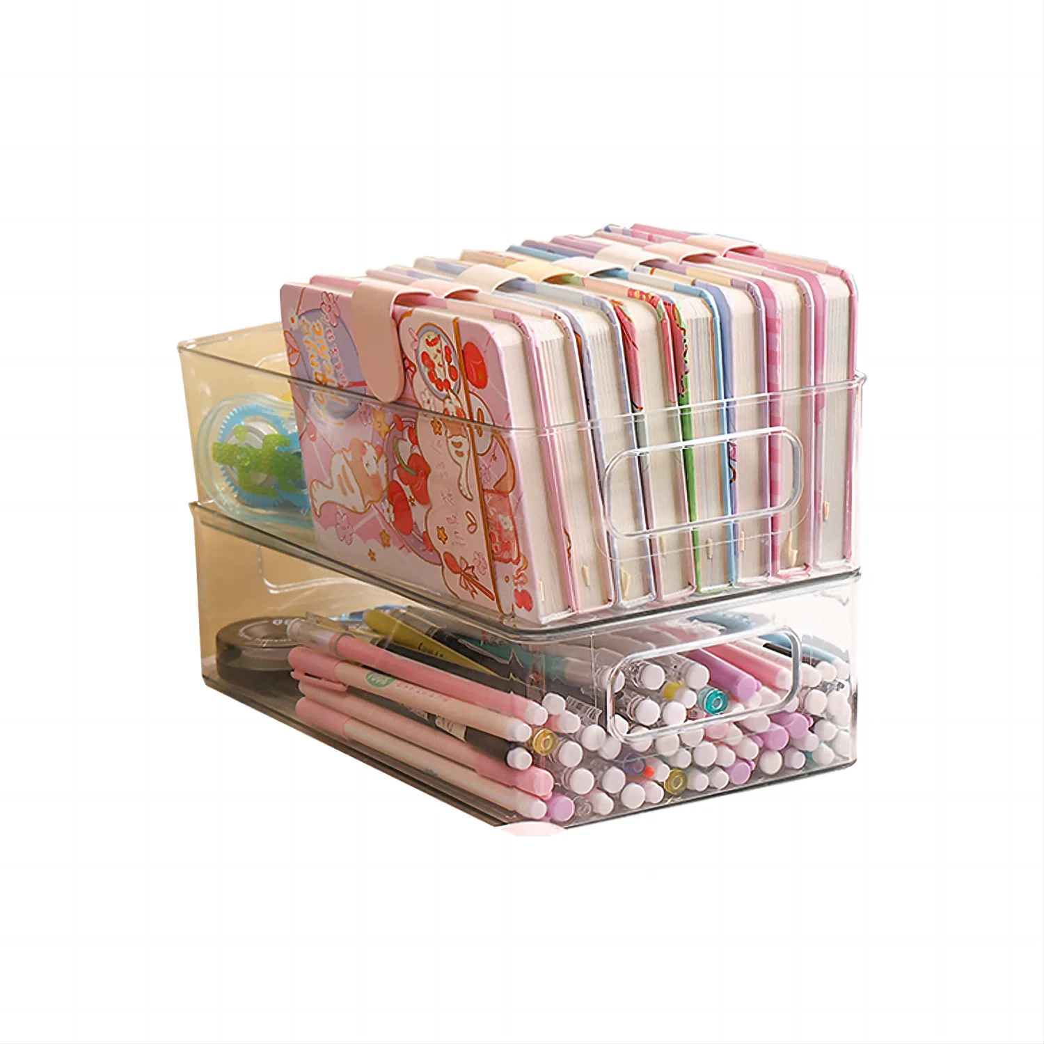 Sundries Organizer Desktop Plastic Storage Box & Bins For Stationery Makeup Brushes Eco-Friendly Small Stackable Storage Box