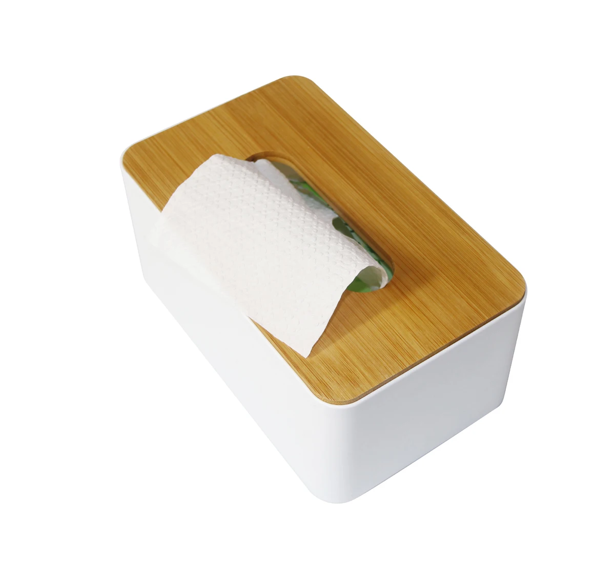 Popular Tissue Dispenser Box Tissue Holder with Bamboo Lid