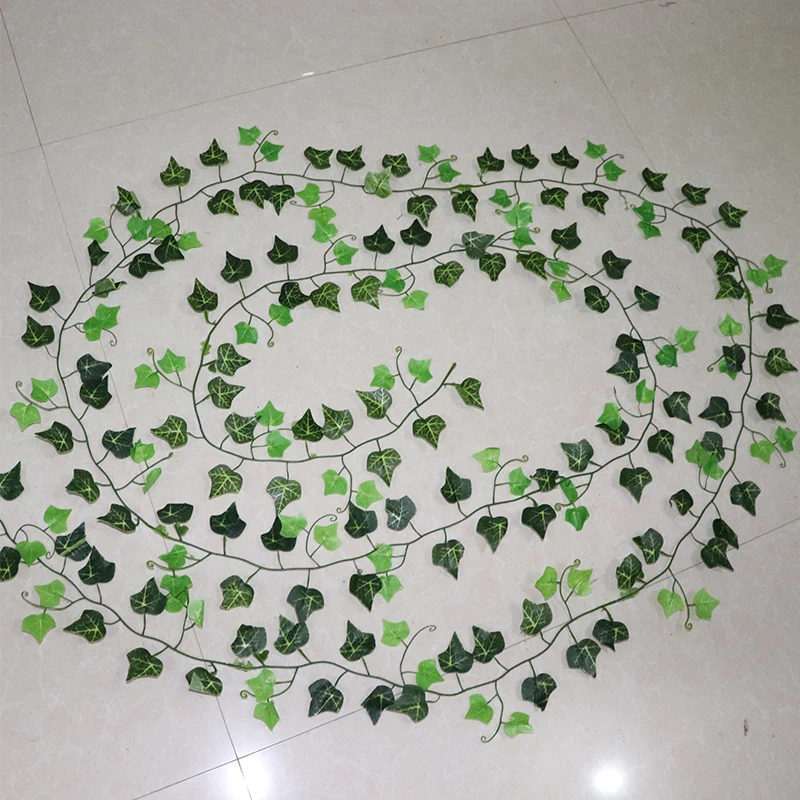 Artificial Plant Vines Wall Hanging Rattan Leaves Branches Outdoor Garden Home Decoration Plastic Fake Silk Leaf Green Plant