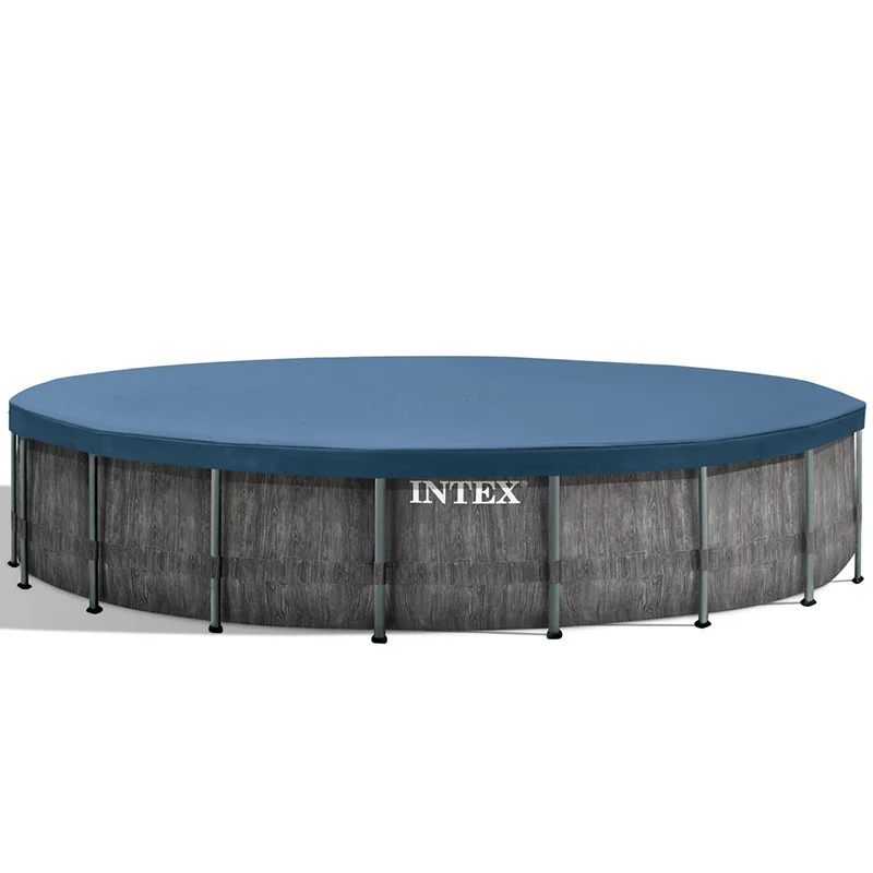 INTEX 26744 18 футов X 48 дюймов Призма из серого дерева премиальный набор для бассейна открытый наземный бассейн Круглый семейный
