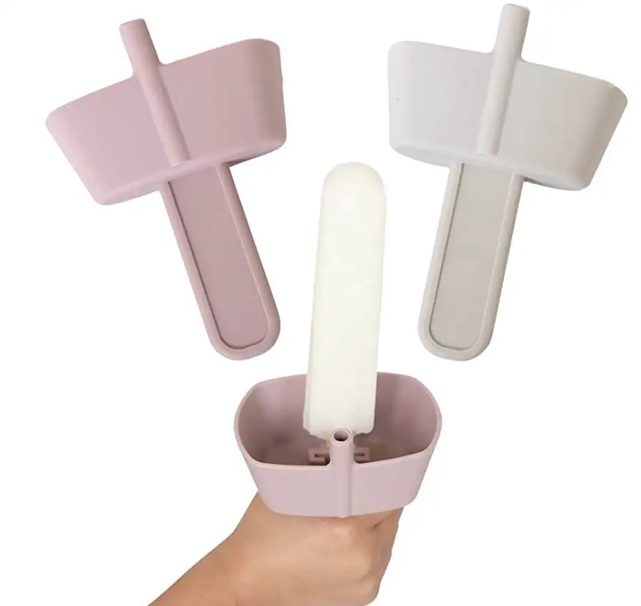Built in straw Silicone Popsicle Holder For Kids, MESS FREE Frozen Treat Holder for Popsicle, Drip Free Silicone Popsicle Holder