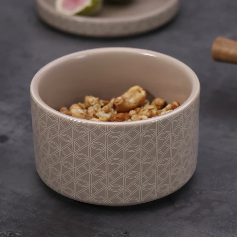 Restaurant Dishes Straight Bowls 10X6Cm Crockery Ceramic Rice Salad Cereals Noodle Bowl Serving Dishes For Catering