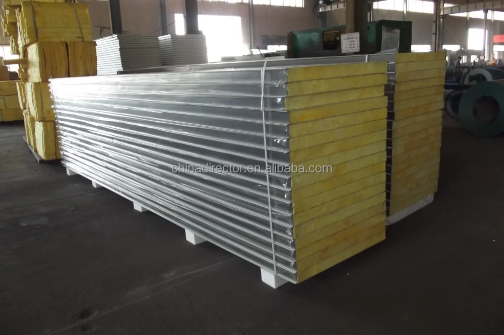 Shandong colored steel polyurethane cladding polyurethane material rock wool composite board panel