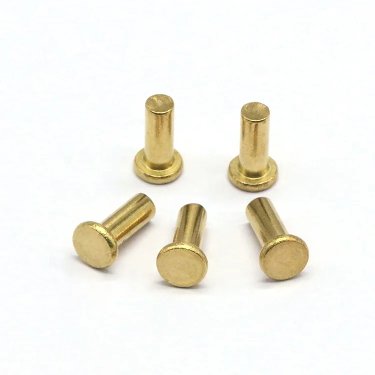 Brass Rivets ISO Certified China Remaches Supplier Flat Head Solid Rivets for General Industry