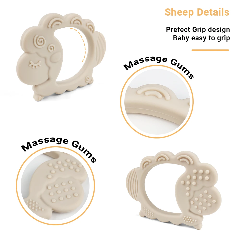 Food Grade Natural Silicone Brush Teether Chewable Eco Friendly Baby Teether