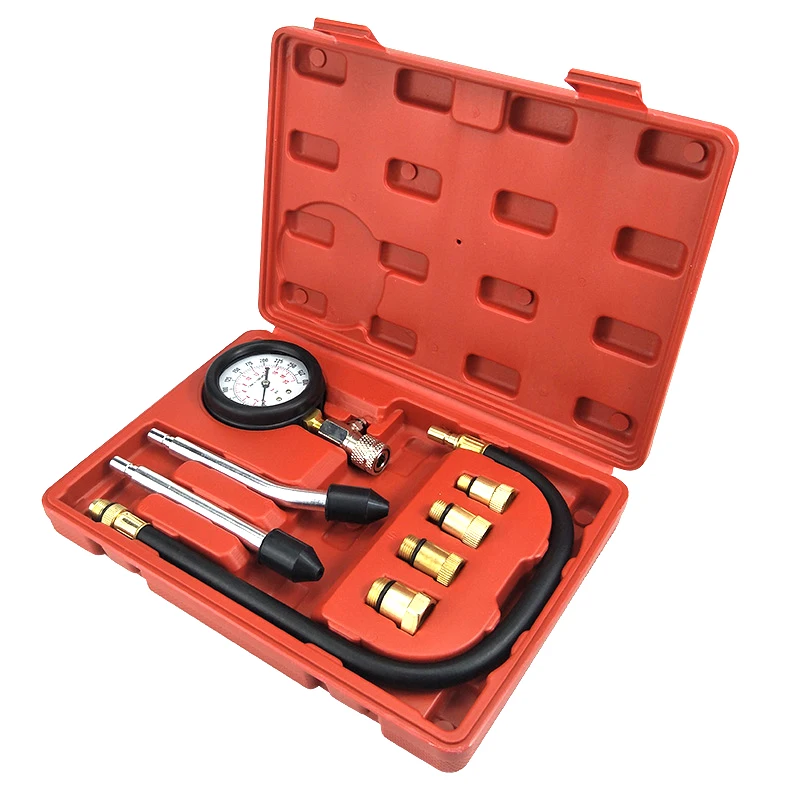 Gasoline Engine Compression Tester Auto Petrol Gas Engine Cylinder Car Motorcycle Pressure Gauge Tester Automotive Test Kit