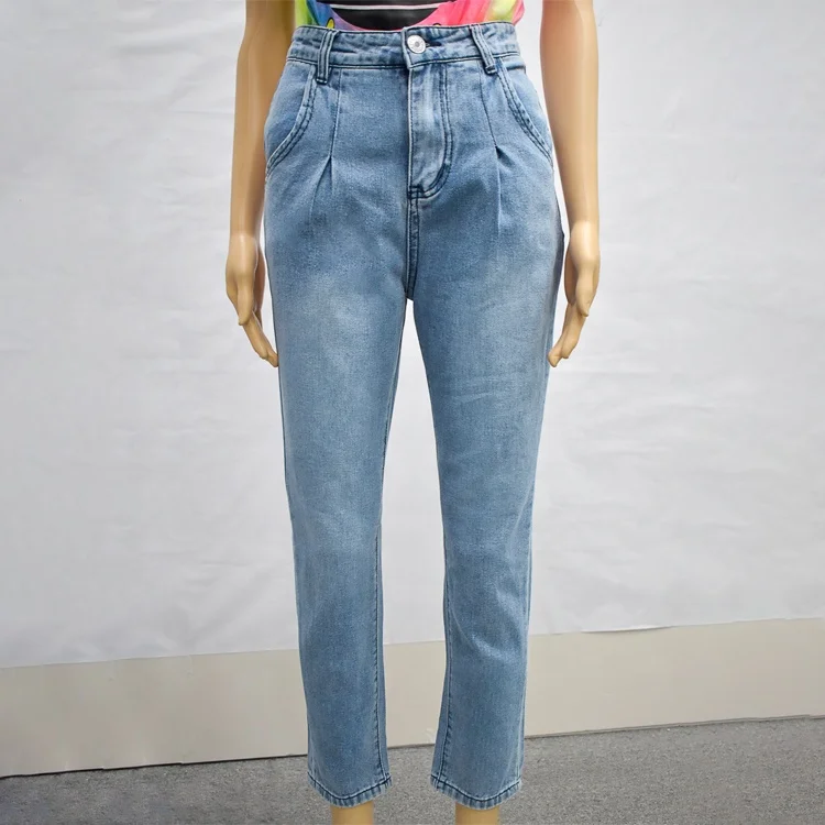  Jeans 2021 Women Autumn New Casual Trousers High Waist Washed Pants