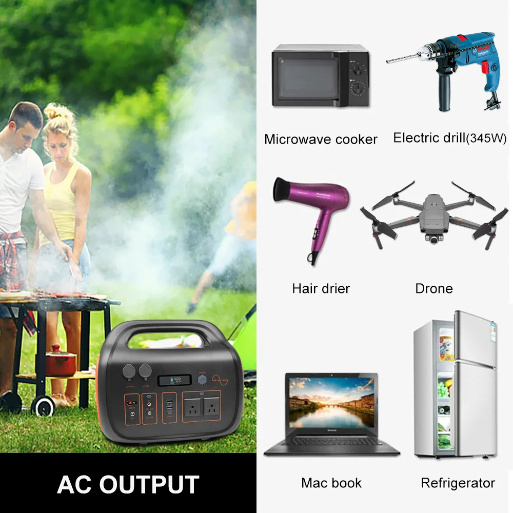 Wholesale Solar Power Station Lithium Ion Output Waveform Pure Sinusoidal Wave 220V 1500W Solar Portable Generator