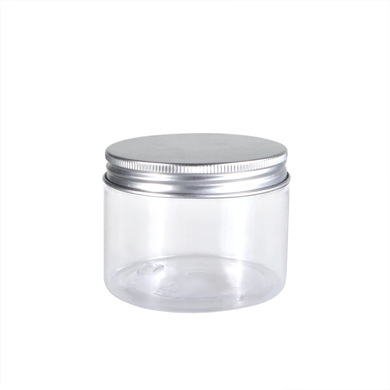 
factory direct sale PET plastic jar with silver top lid for food storage candy 